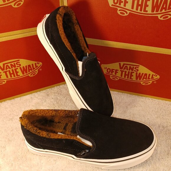 Vans Men's 4/Women's 5.5 Slip On Sherpa Lined Black/Marshmallow VN0A7VCFABI - Picture 7 of 12